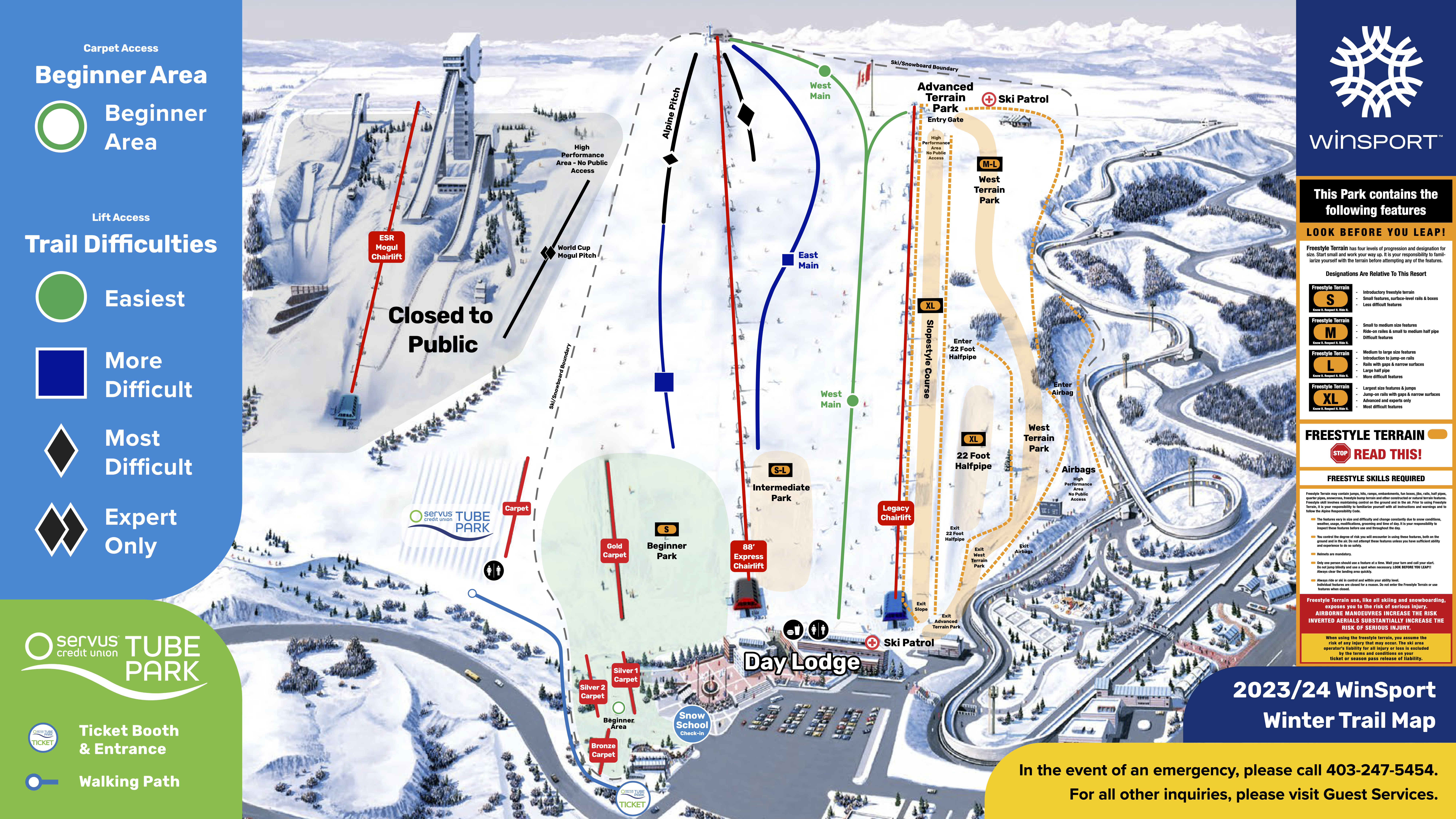 Photo taken from Winsport Website: WinSport Winter Trail Map