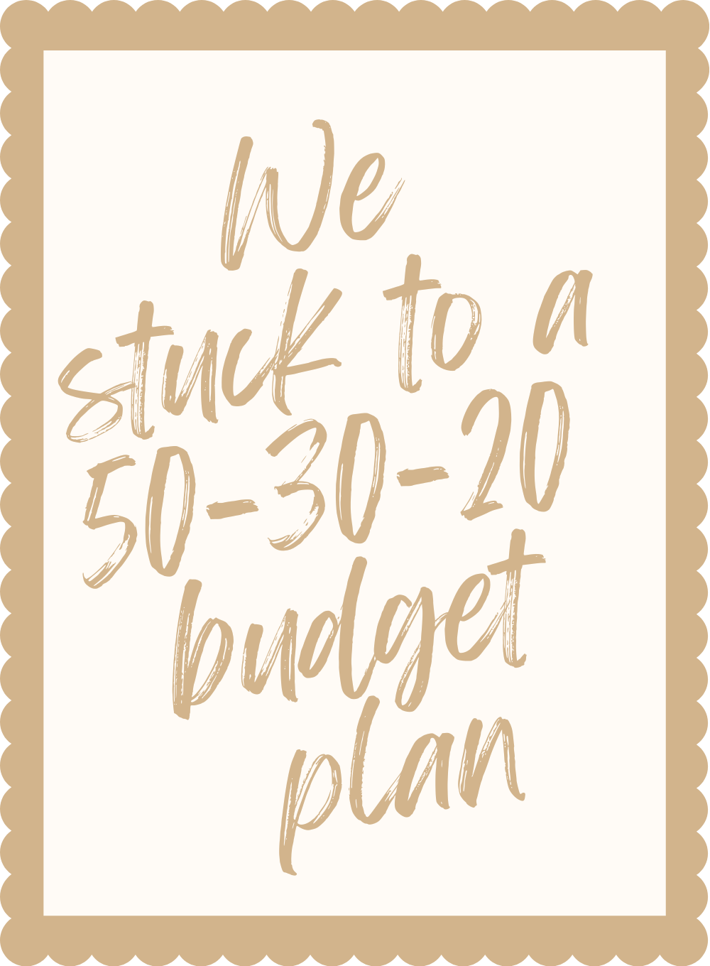 We stuck to a 50-30-20 budget plan