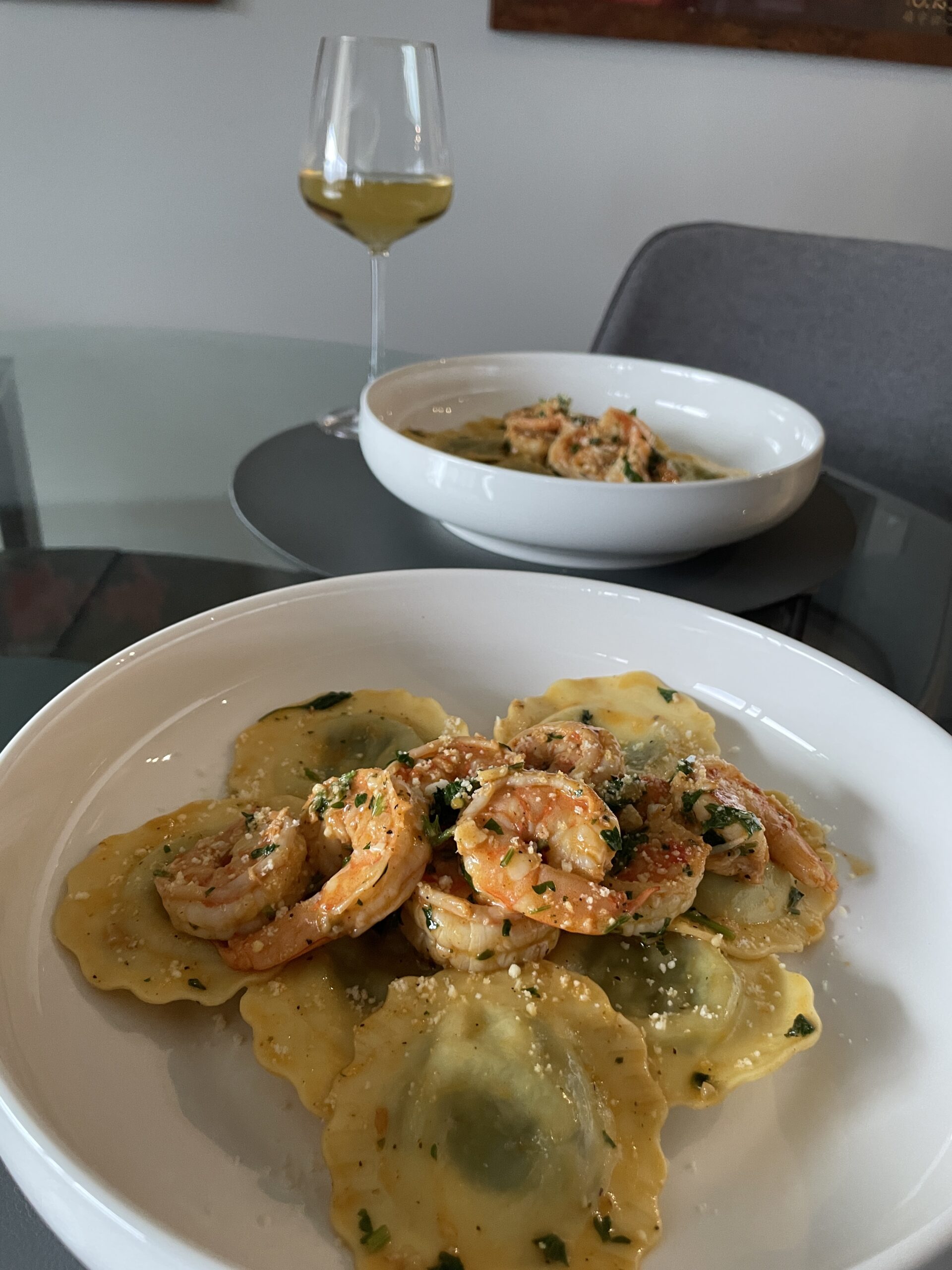 Dinner time! Turning Costco pasta into a fancy feast—because why not?